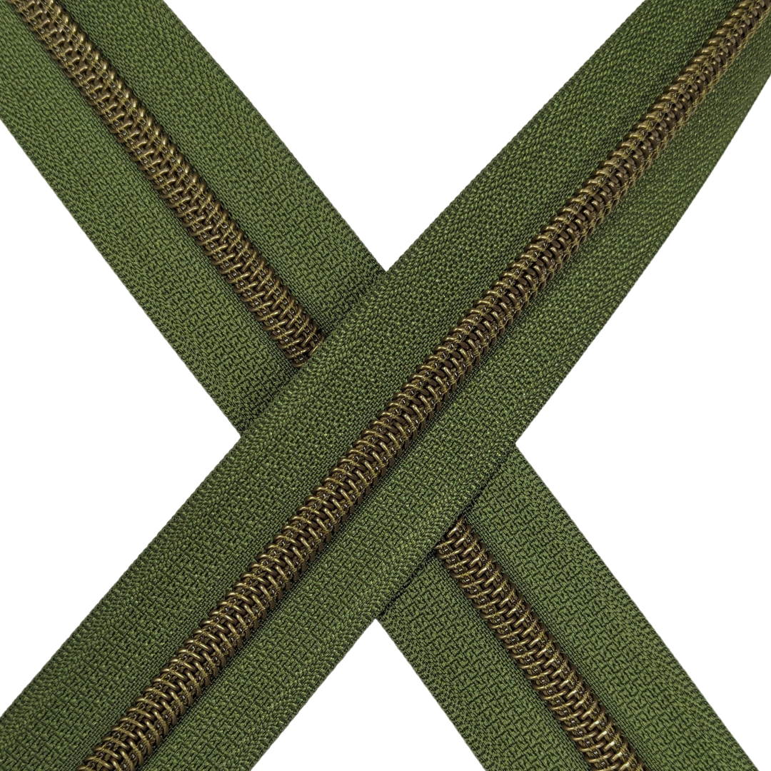 Olive Zipper Tape
