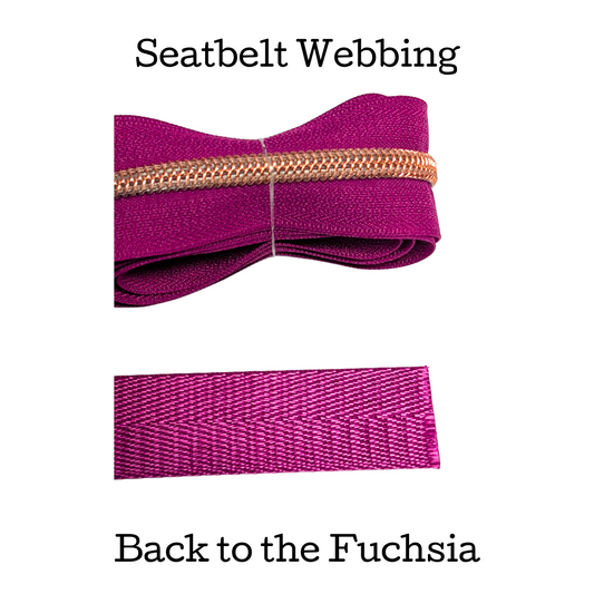 Seatbelt Webbing - Back to the Fuchsia - 1" + 1.5"