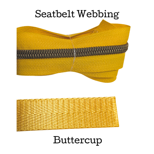 Seatbelt Webbing - Buttercup - 1" + 1.5"