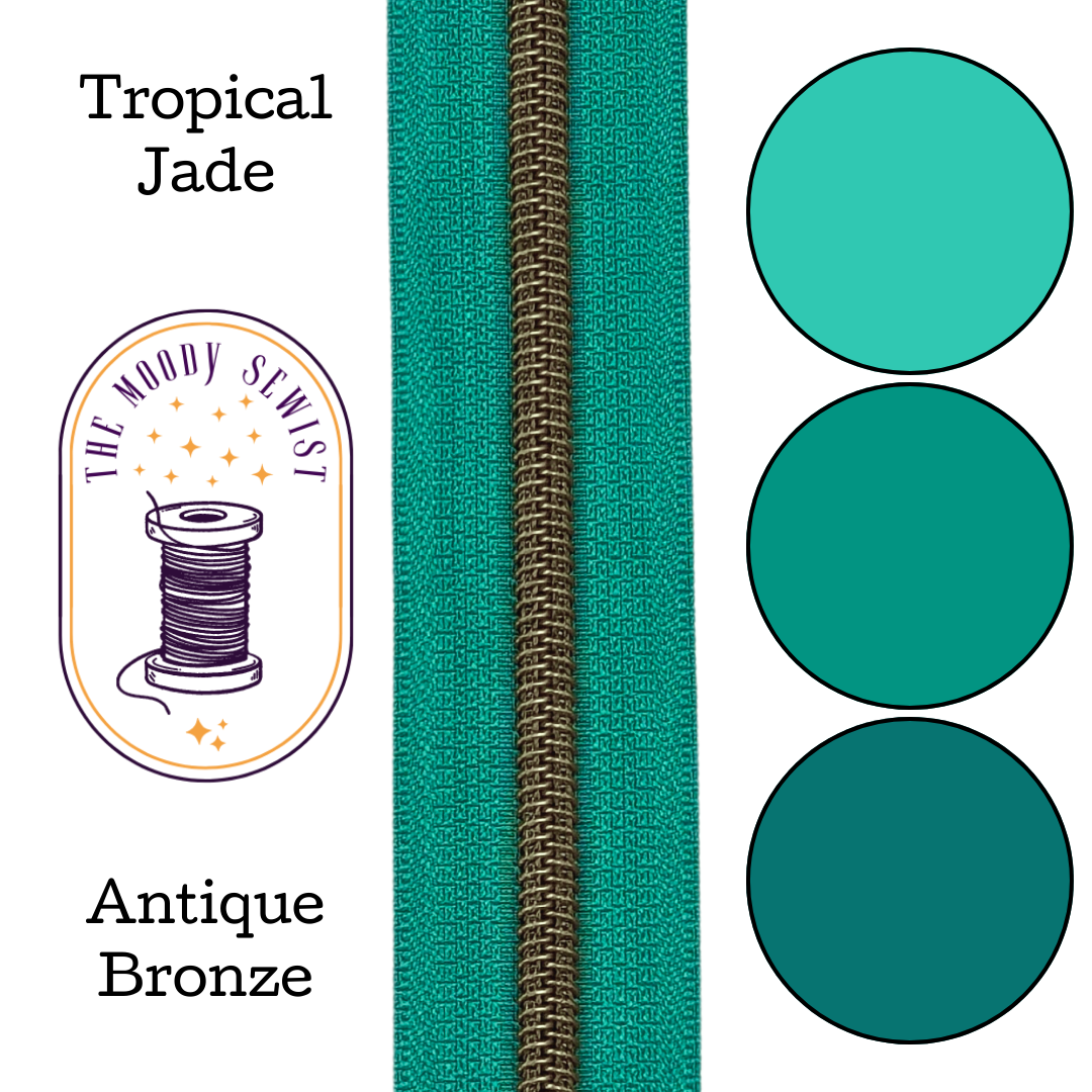 Tropical Jade Zipper Tape