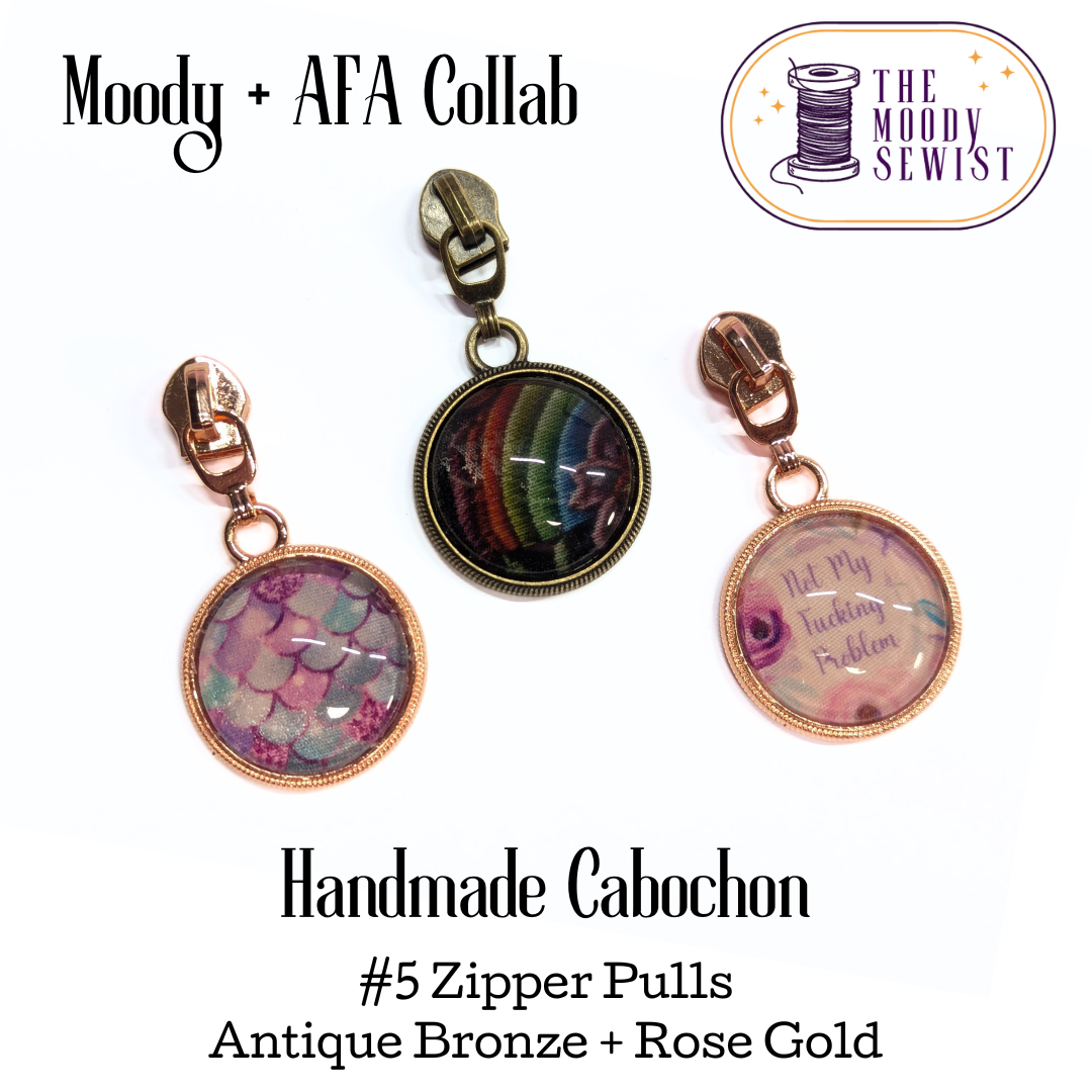 Handmade Cabochon #5 Zipper Pulls