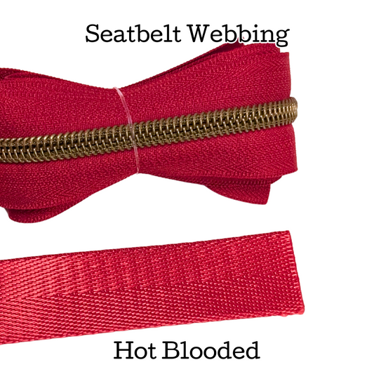 Seatbelt Webbing - Hot Blooded - 1" + 1.5"
