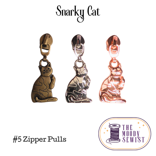 Snarky Cat #5 Zipper Pulls