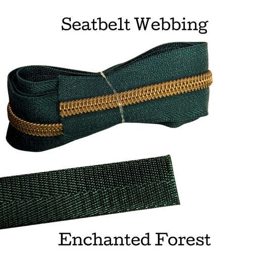 Seatbelt Webbing - Enchanted Forest - 1" + 1.5"