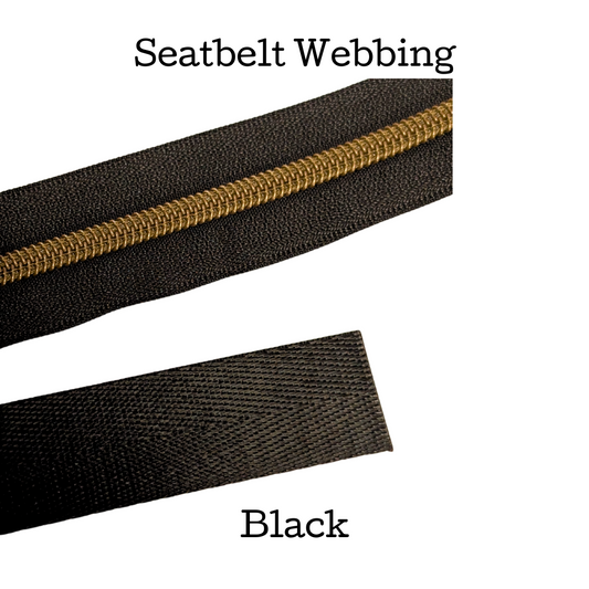 Seatbelt Webbing - Black - 3/4", 1", + 1.5"
