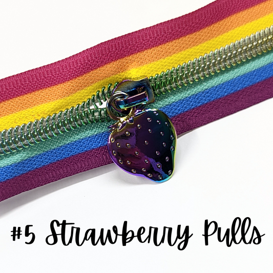 Strawberry Zipper Pulls - Retiring Finishes