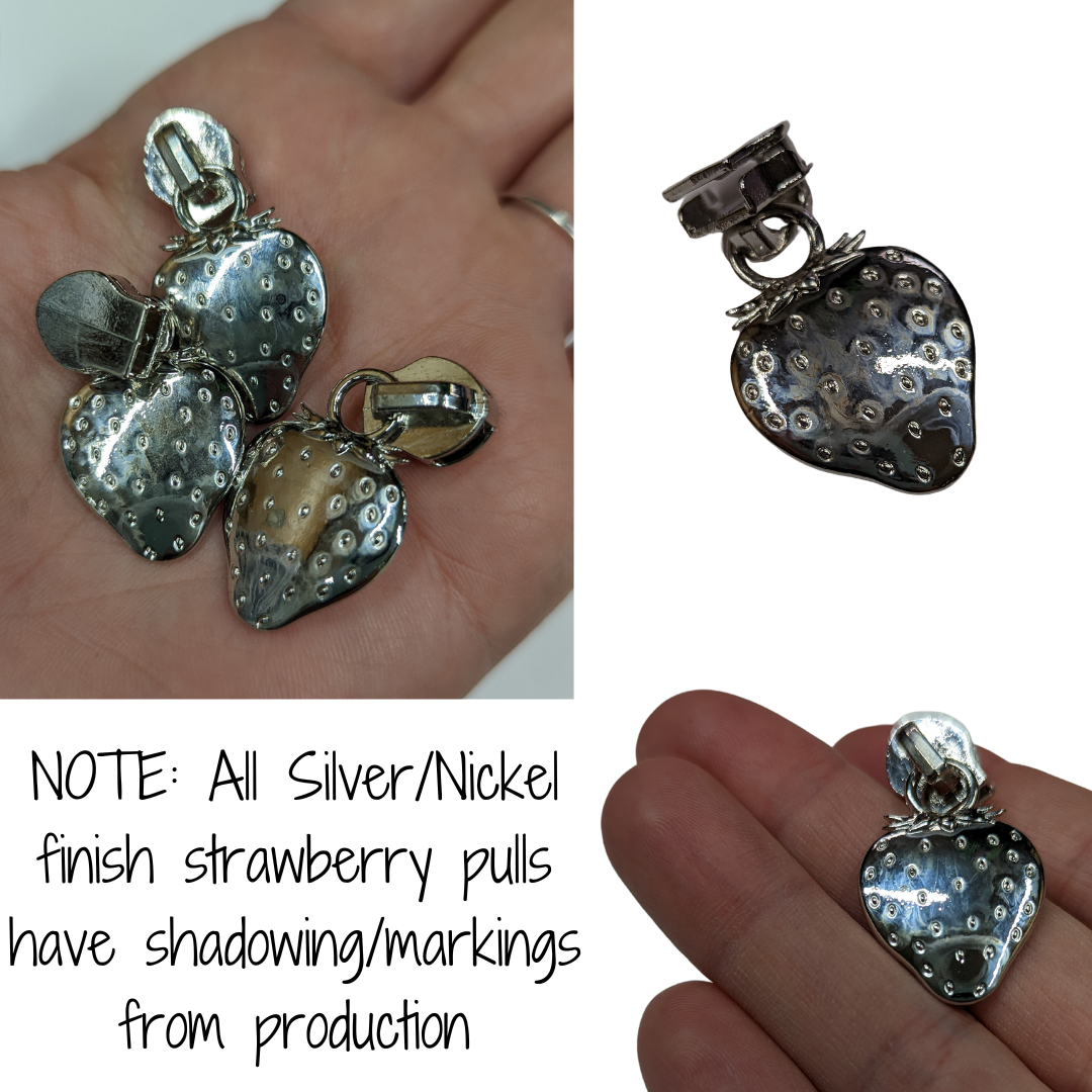 Strawberry Zipper Pulls - Retiring Finishes