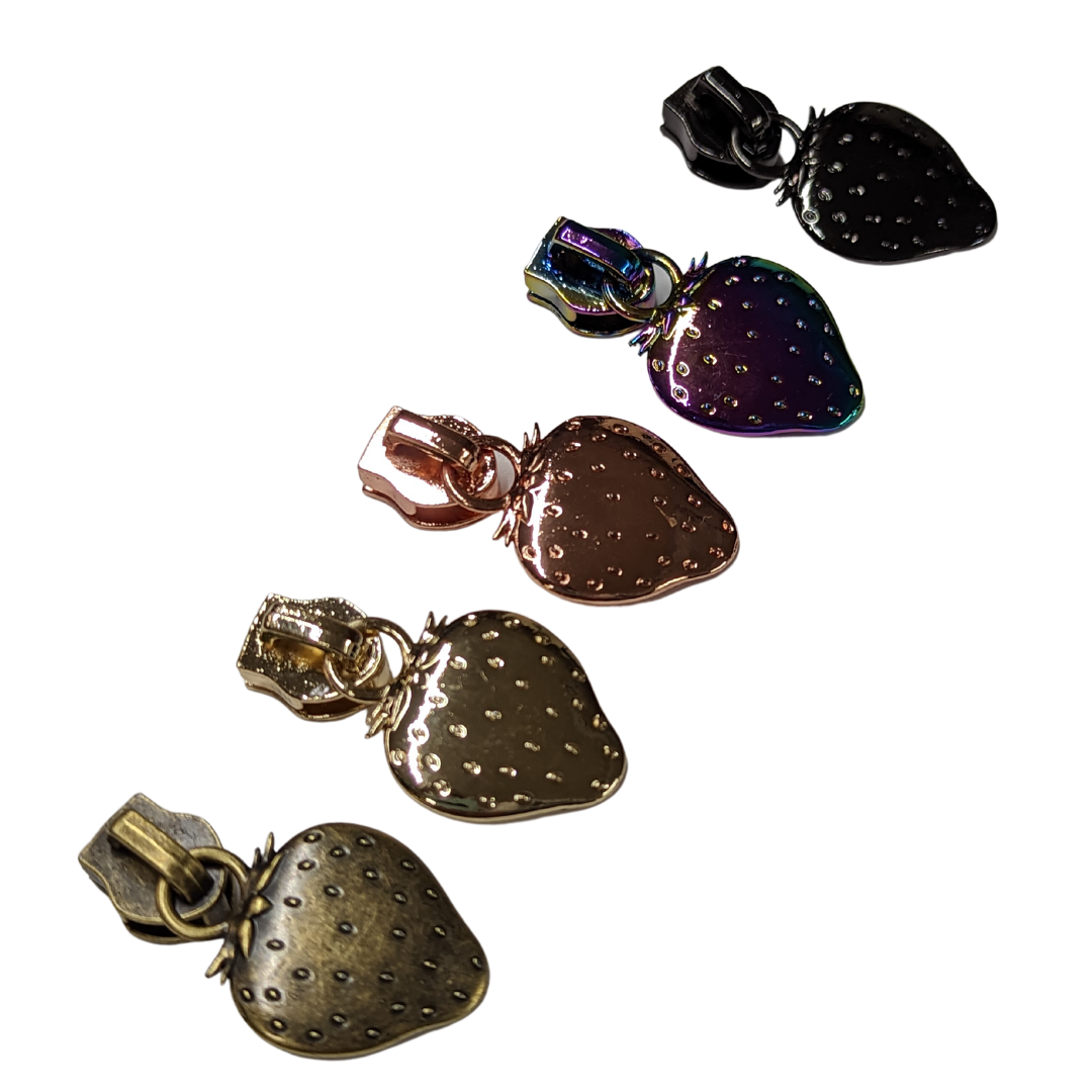 Strawberry Zipper Pulls - Retiring Finishes