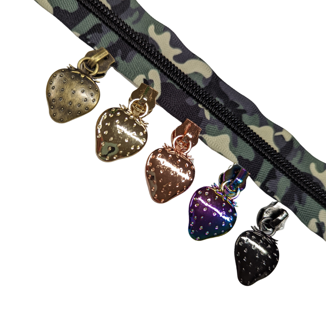 Strawberry Zipper Pulls - Retiring Finishes