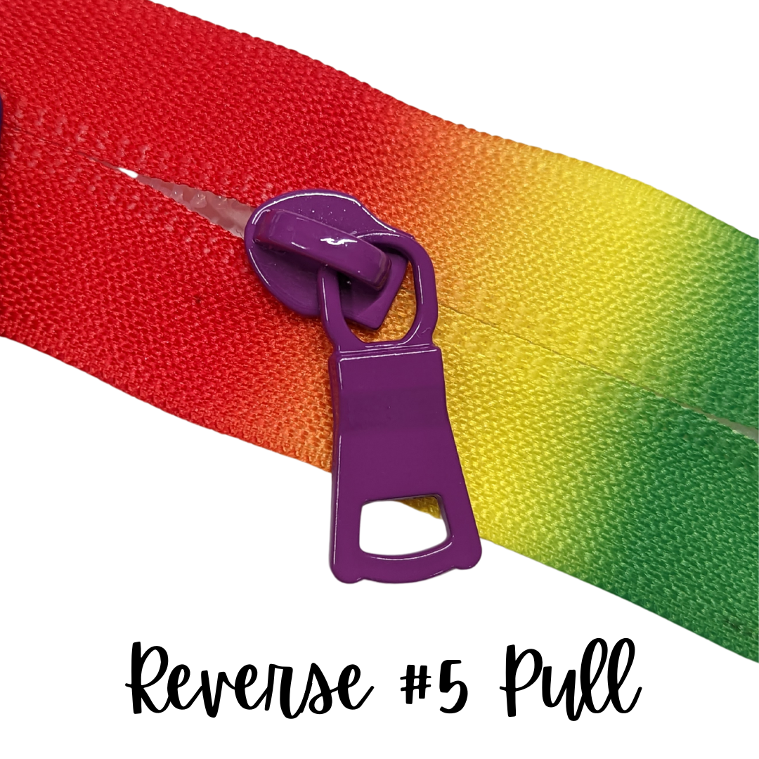 Reverse Tape Zipper Pulls 5 pack - Retiring