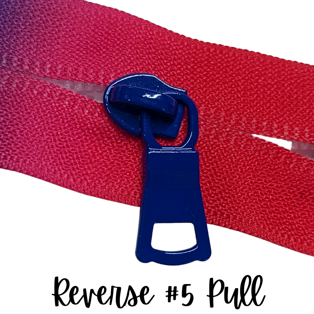 Reverse Tape Zipper Pulls 5 pack - Retiring