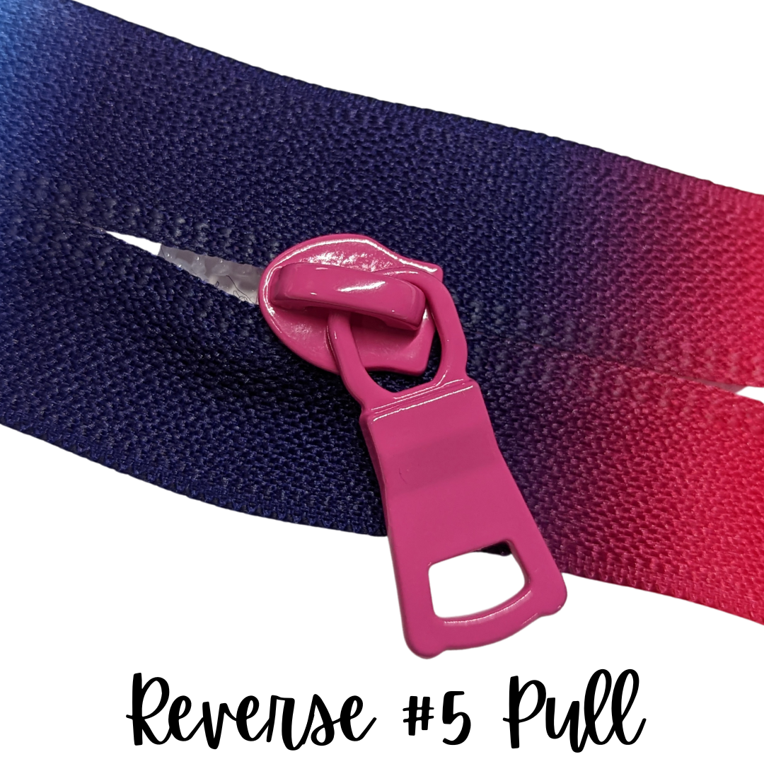 Reverse Tape Zipper Pulls 5 pack - Retiring