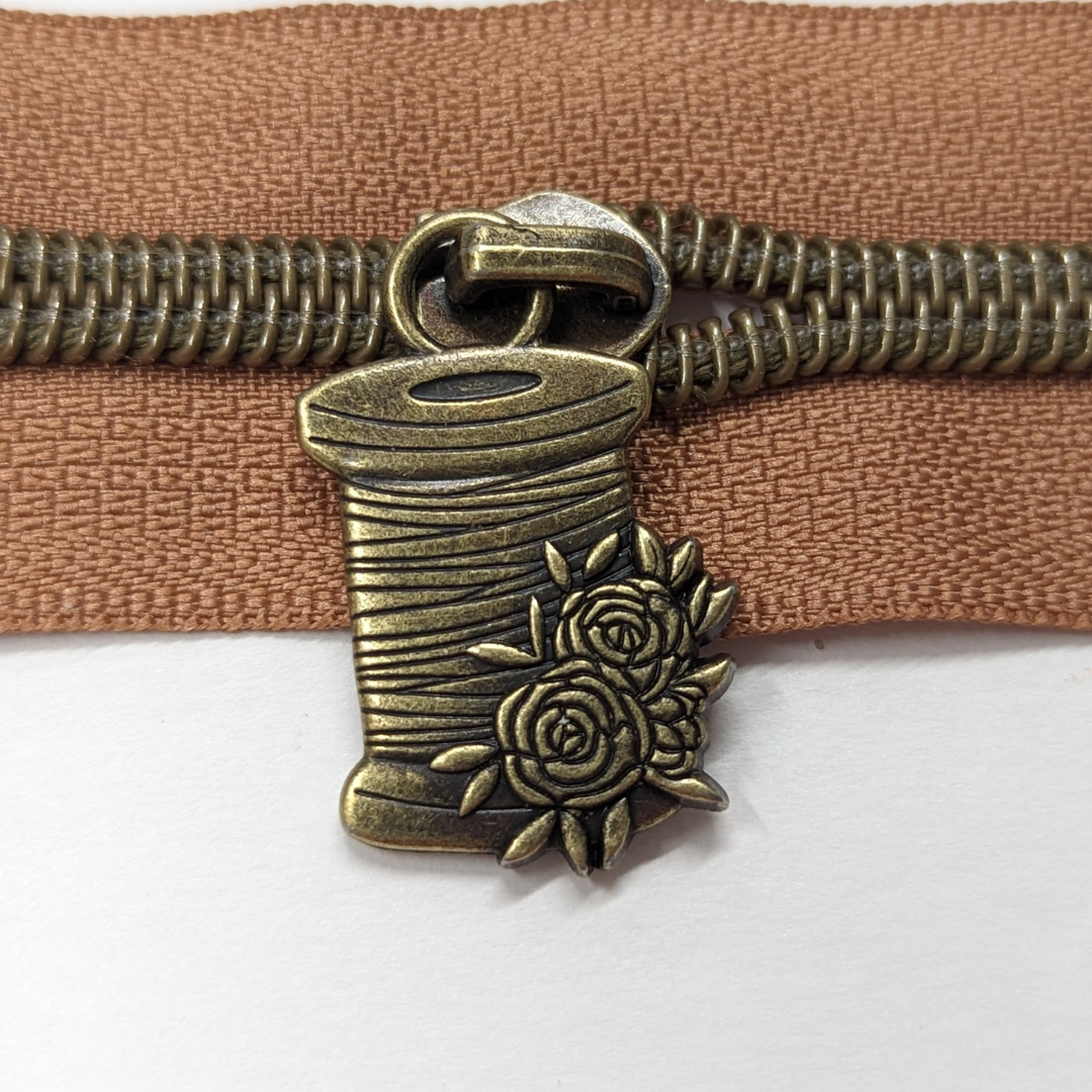Floral Spool #5 Zipper Pulls