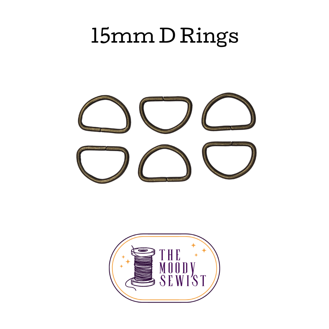 15mm D-Rings - Set of 6