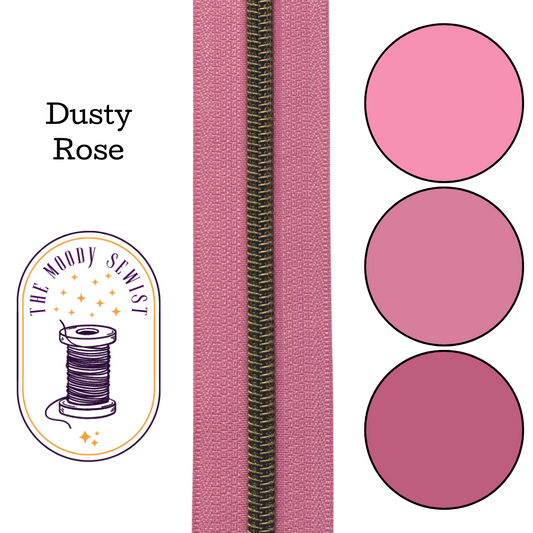 Dusty Rose Zipper Tape