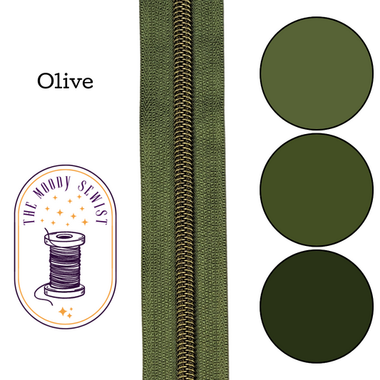 Olive Zipper Tape