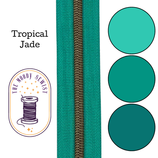 Tropical Jade Zipper Tape
