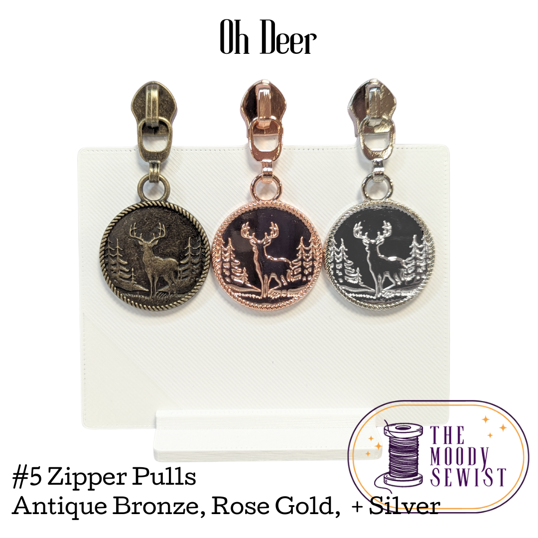 Oh Deer #5 Zipper Pulls