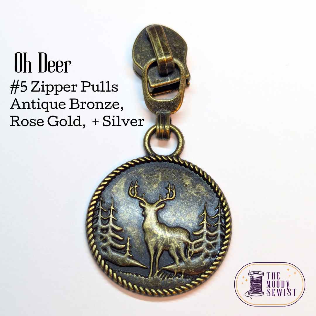 Oh Deer #5 Zipper Pulls