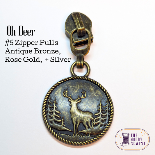 Oh Deer #5 Zipper Pulls