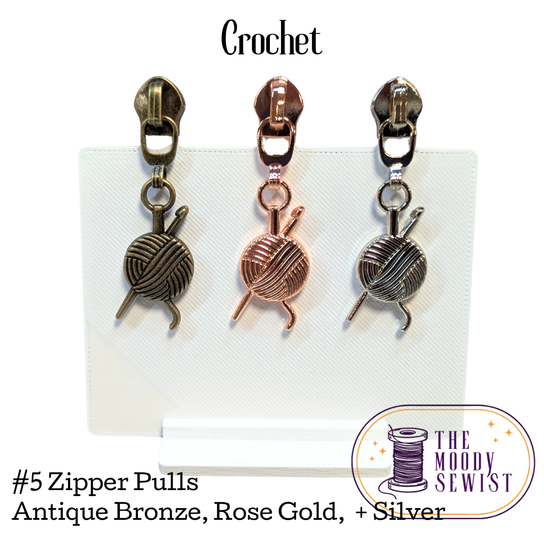 Crochet #5 Zipper Pulls