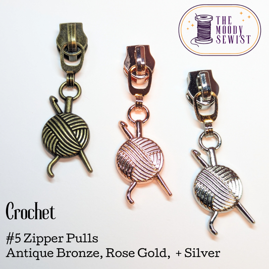 Crochet #5 Zipper Pulls