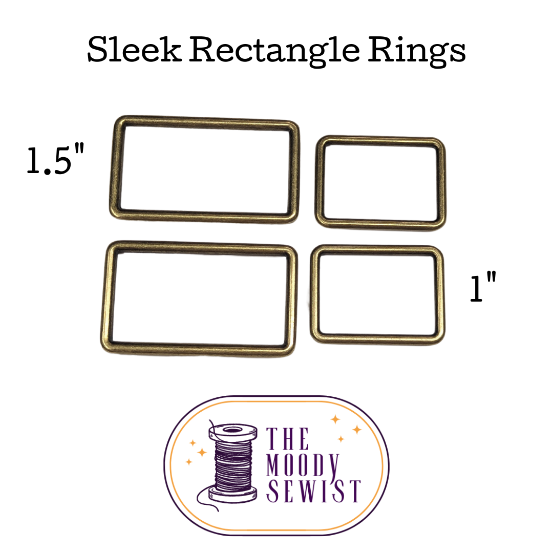 Sleek Rectangle Rings [1" and 1.5"] - Pack of 2