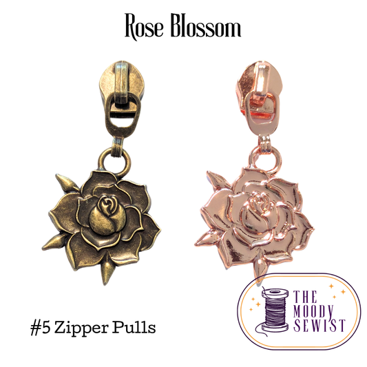 Rose Blossom #5 Zipper Pulls