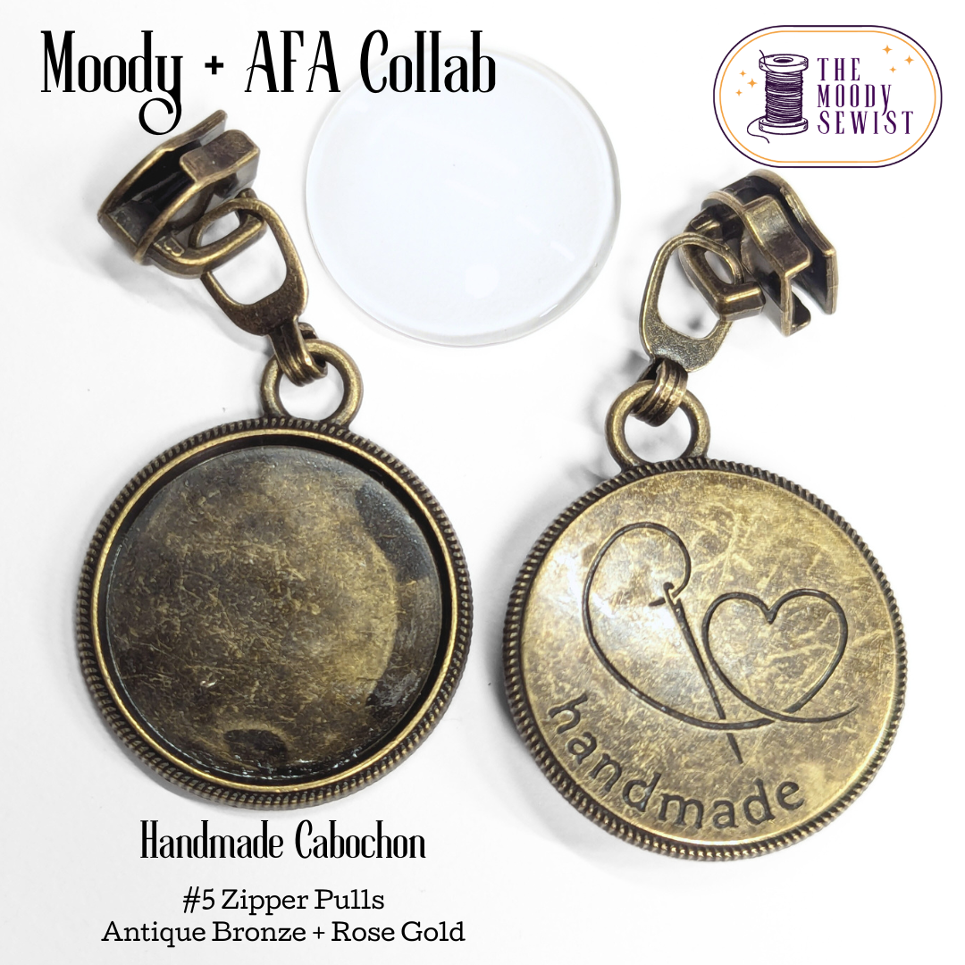 Handmade Cabochon #5 Zipper Pulls