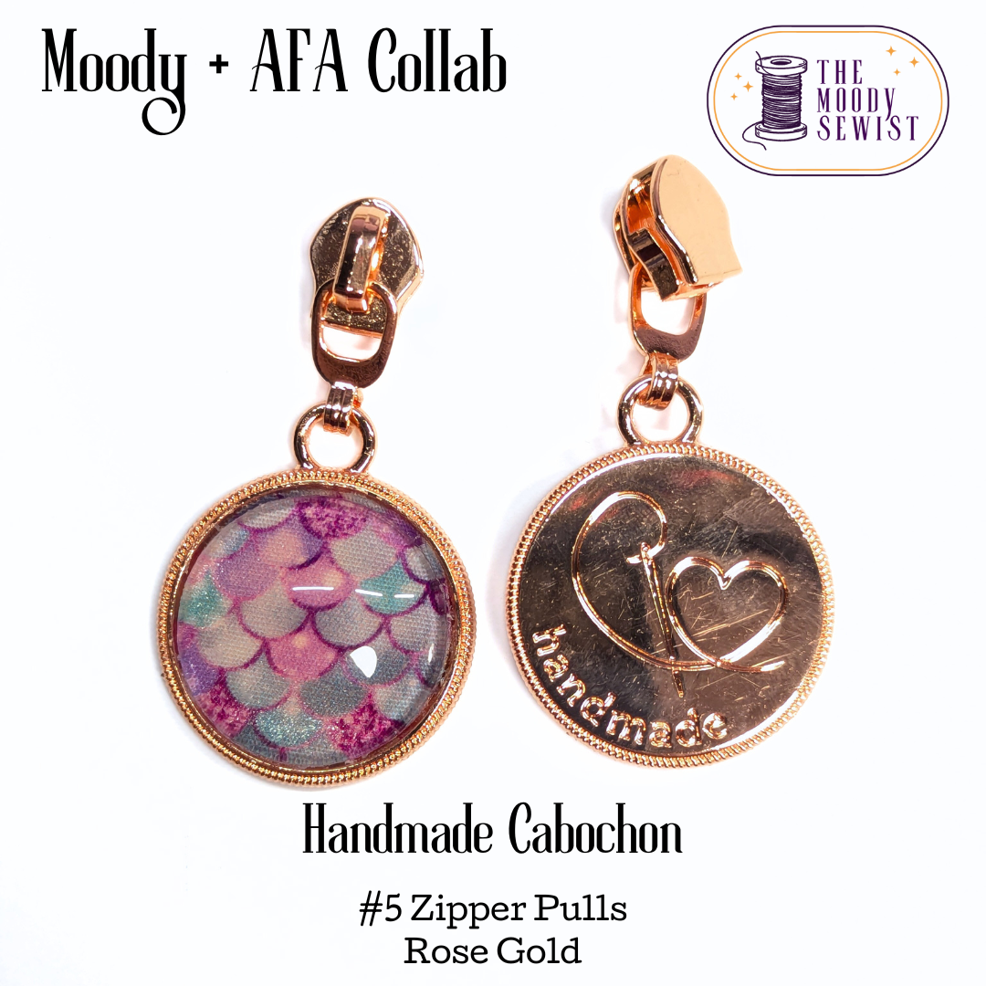 Handmade Cabochon #5 Zipper Pulls