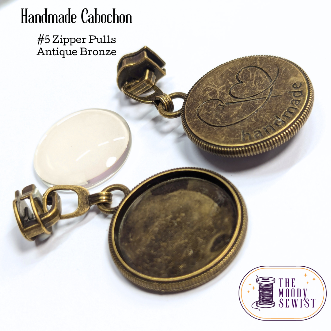 Handmade Cabochon #5 Zipper Pulls