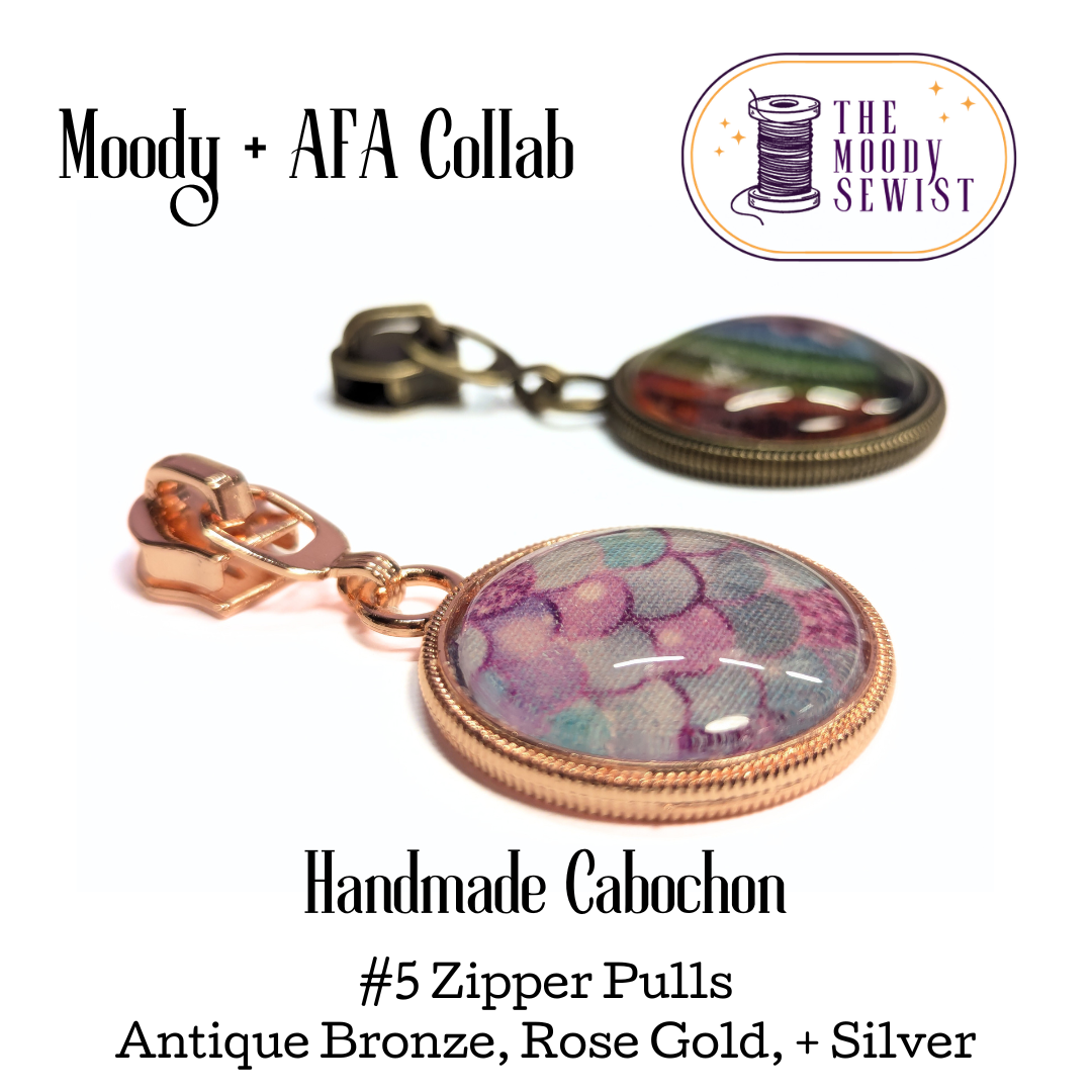 Handmade Cabochon #5 Zipper Pulls