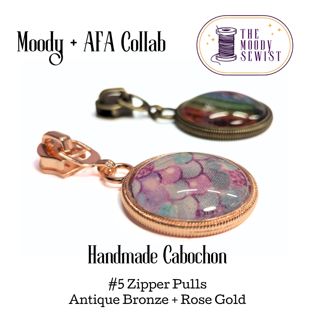 Handmade Cabochon #5 Zipper Pulls
