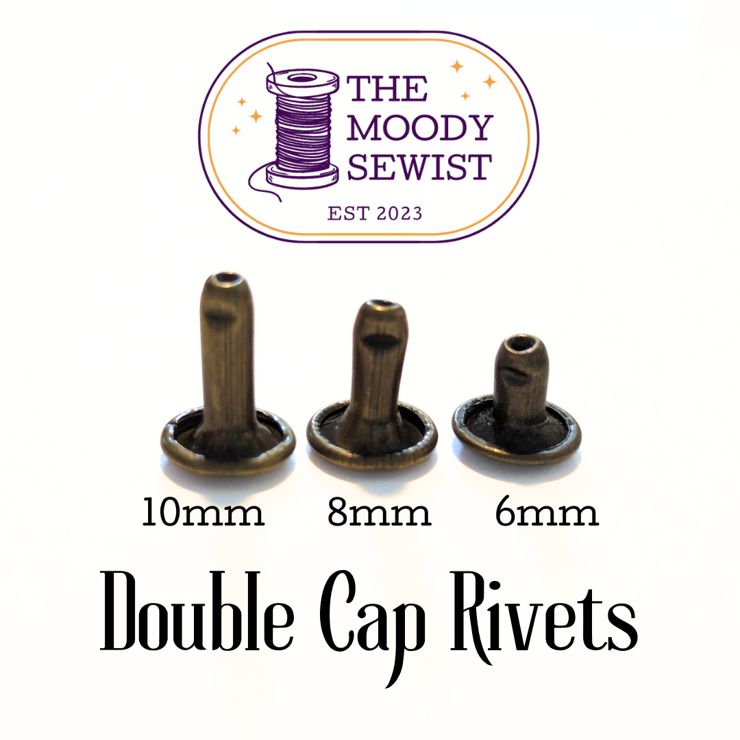 Double Cap Rivets - 6 + 8mm Posts [Rose Gold] – The Moody Sewist.