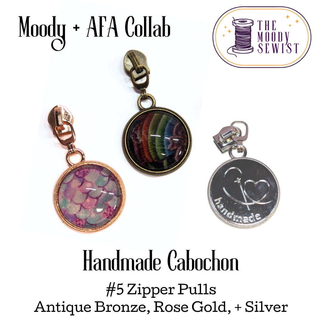 Handmade Cabochon #5 Zipper Pulls