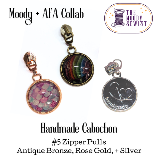 Handmade Cabochon #5 Zipper Pulls