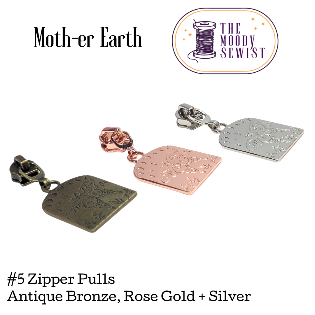 Moth-er Earth #5 Zipper Pulls
