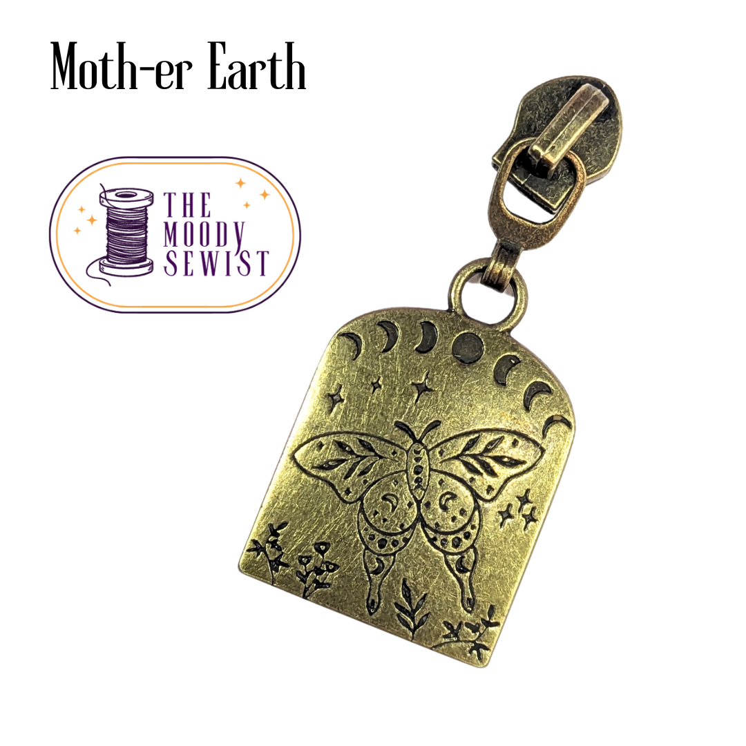 Moth-er Earth #5 Zipper Pulls