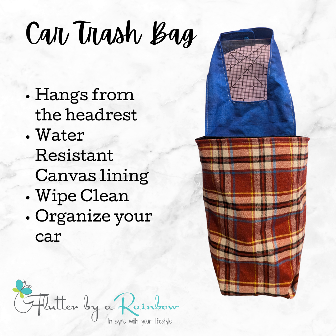 Car Trash Bag - Medium - Plaid