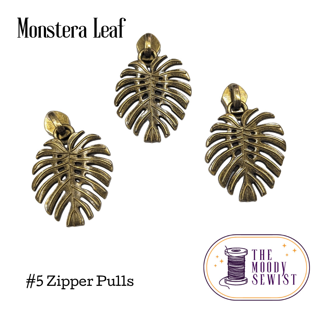 Monstera Leaf #5 Zipper Pulls