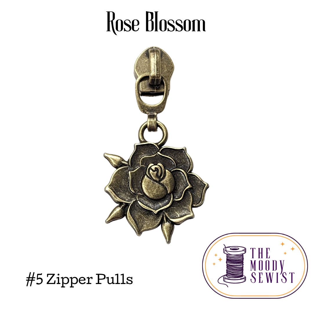 Rose Blossom #5 Zipper Pulls